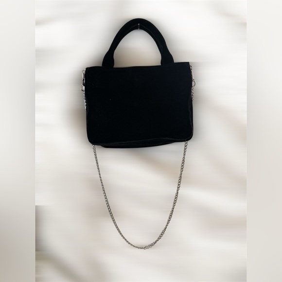Urban Outfitters Handbags - Urban Outfitters Black Cow Suede Leather Handbag/Shoulder Bag EUC